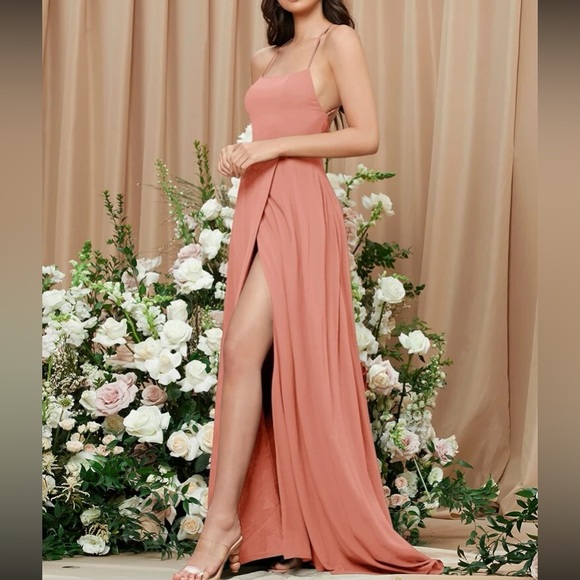 Rowdy Rosa Pink Dress with Thigh Slit FINAL SALE